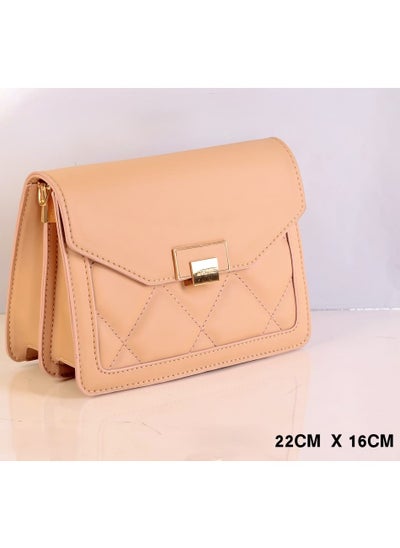 Buy Caramel Beige shoulder bag Crafted from premium faux leather in Egypt