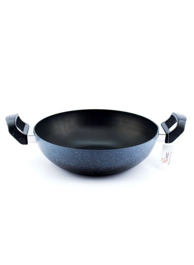 Buy Granite deep frying pan with non-stick coating gray 30 cm in Saudi Arabia