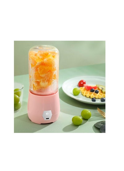 اشتري Portable Blender Juicer Cup Travel Blending Bottles with USB Rechargeable for Shakes Smoothies Kitchen And Gym Pink في الامارات