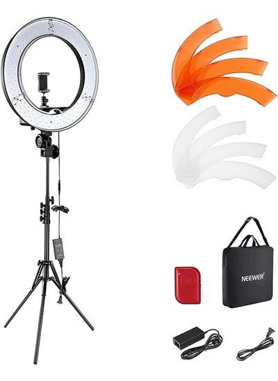 Buy NEEWER Ring Light 18inch Kit: 55W 5600K Professional LED with Stand and Phone Holder, Soft Tube & Bag for Tattoo Lash Extension Barber Makeup Artist Studio Video Photography Lighting in UAE