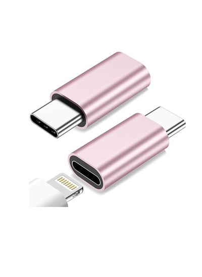 اشتري ightning Female to USB C Male Adapter for iPhone 15/15 Pro/15 Pro Max/15 Plus,iPad Air i OS,Samsung Galaxy,Google Pixel,Charging Data Transmission,Type C Charger Connector Cable (Pink) في مصر