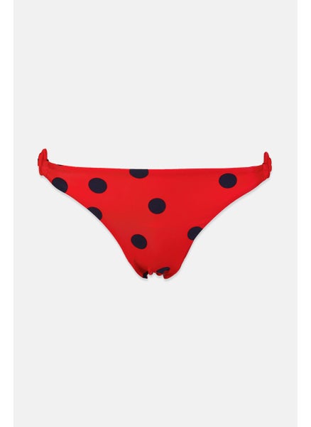 اشتري Women 1 Pc Polka Dots Ringed Bikini Bottom, Red في السعودية