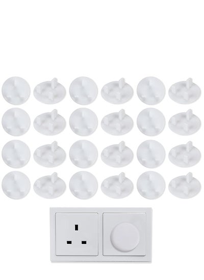 اشتري 30pcs Plug Socket Covers, White Safety Plastic Outlet Covers Protector Baby Secutity Shock Prevention Ideal for Children Safety at Home and School&Easy Install في الامارات