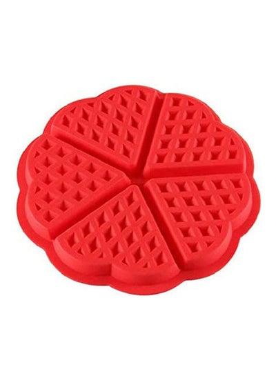 Buy 5 Cavity Heart Shaped Waffle Silicone Baking Mold Red in Egypt