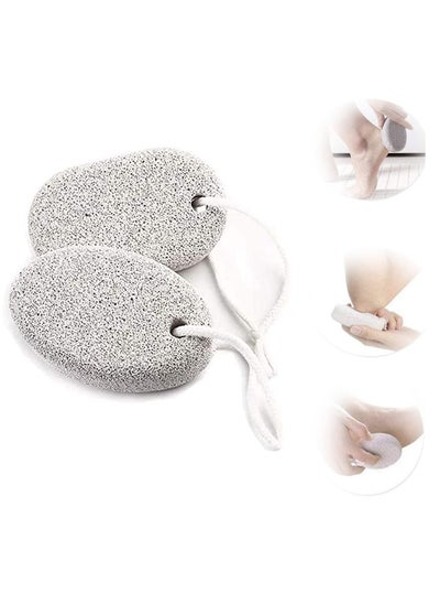 اشتري Pumice Stone Natural Lava Pumice Stone for Feet Hands Body White Callus Remover Foot Scrubber Stone for Dead Hard Skin, Foot File for Men Women 2Pcs في الامارات