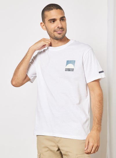 Buy Contrast Print Cotton T-Shirt in Egypt