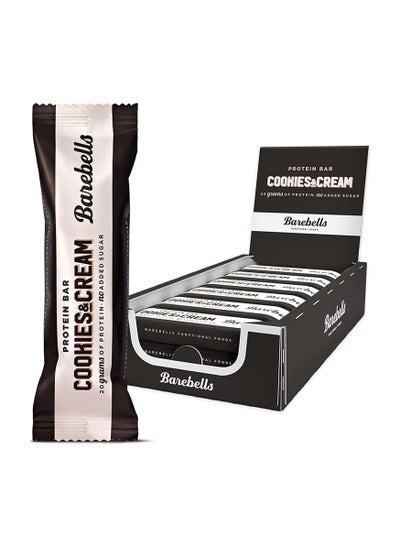 Buy BAREBELLS PROTEIN BAR COOKIES & CREAM 12x55gr in UAE