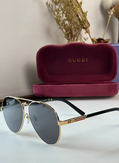 Buy Gucci unisex UV resistant fashionable full frame sunglasses 54mm retro sunglasses gray/black GG1288SA in UAE