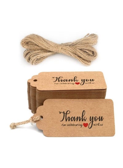 Buy Thank You For Celebrating With Us Tags 100Pcs Paper Gift Tags With Natural Jute Twine Perfect For Weddingbaby Shower And Party Decoration (Red) in UAE