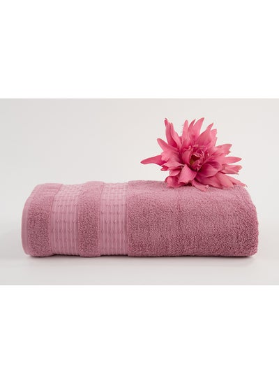 Buy Towel Fortuneplush 580 Gsm 100% Cotton Terry Fancy Border1 Bath  70X140 CmLuxury Touch Extra Absorbent-Dark Pink in Saudi Arabia