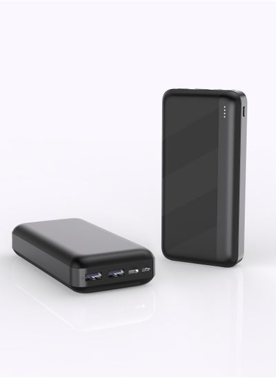 Buy 20000mAh 22.5W Fast Charging Portable Power Bank  with USB C and dual A ports for Charging iPhone, Android, AirPods, iPad & More in Elegant Black in UAE