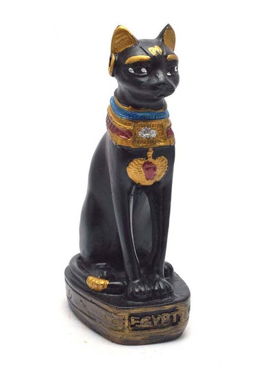 Buy pharaonic Decorative Egyptian Cat Bastet Statue ancient Egyptian souvenirs gifts handmade Home decor collectibles Sculptures  (Wide - Black Multicolor - 9 CM Long) in Egypt