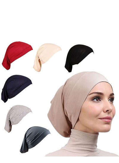 اشتري 6-Piece Women Under Scarf Hat Cap Bone Bonnet Hijab Islamic Muslim في السعودية