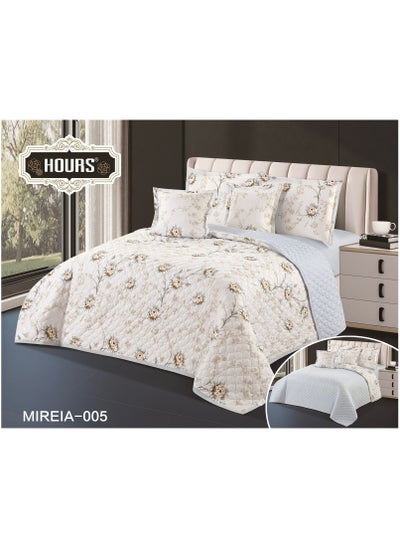 Buy Compressed double-sided floral bed comforter set, 6 pieces, size 240 * 220 cm in Saudi Arabia