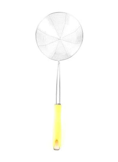 Buy Spider Net Oil Fry Strainer Silver/Yellow 48x16x14cm in UAE