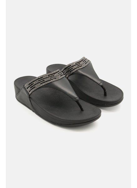 اشتري Women Slip On Sandals, Black في الامارات