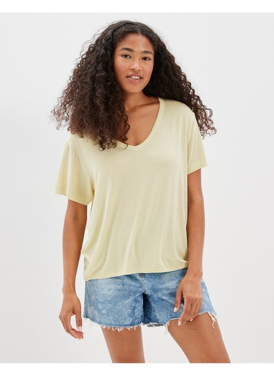 Buy AE Oversized Soft V-Neck T-Shirt in UAE