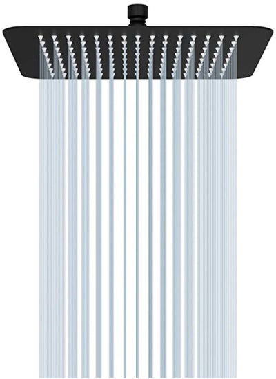 Buy Stainless Steel 304 Rainfall Shower Head Silver 300MM- BLACK in Saudi Arabia