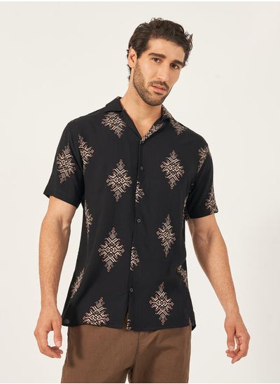 Buy Relaxed Fit All Over Print Shirt in Saudi Arabia