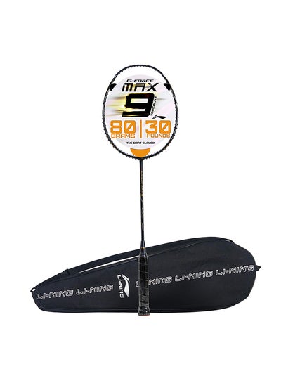 اشتري G-Force Superlite Max 9 (Dark Grey/Black) Carbon Fiber Unstrung Badminton Racket with Free Full Cover في السعودية