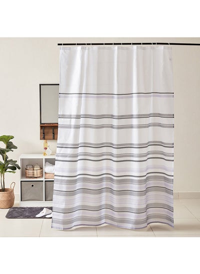 اشتري Nexus Printed Shower Curtain With 12 Hooks 200x180 cm في الامارات