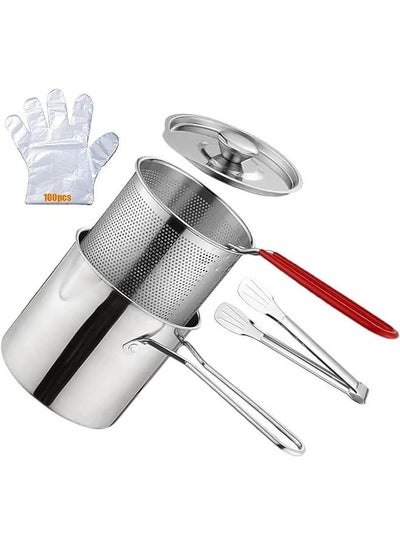 1200ML Deep Frying Pot 304 Stainless Steel Kitchen Fryer With