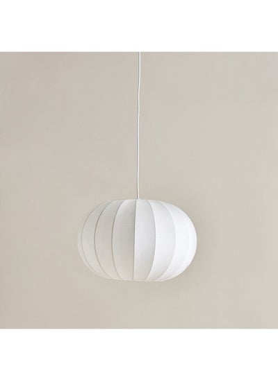 Buy Collett E27 Metal Frame Pendant Lamp with Fabric Shade 40 x 40 x 26 cm in UAE