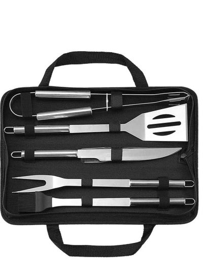 Buy BBQ Tools Beone Stainless Steel Grill Tools Set with Spatula Fork BBQ Tongs Brush Storage Bag for Camping Kitchen Barbecue Utensil 5Pcs in UAE