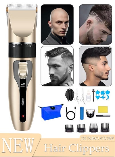 Buy Smart Hair Clippers Electric with 4 Kinds of Positioning Combs Turbo Motor Hair Cutting Kit Pro Mens Clippers, Cordless Rechargeable Hair Trimmer Set Professional Barbers Grooming Kit in Saudi Arabia