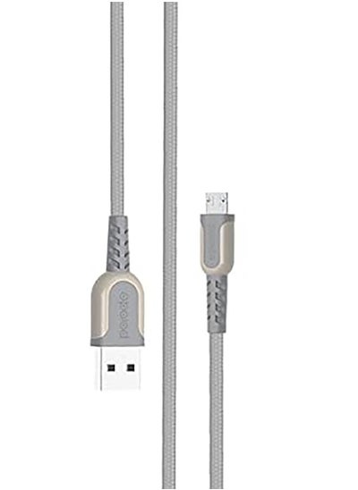 Buy Metal Braided Micro USB Cable 1.2m - Grey in UAE