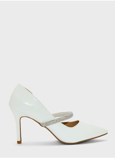 Buy Shimmery Cross Strap Pump in UAE