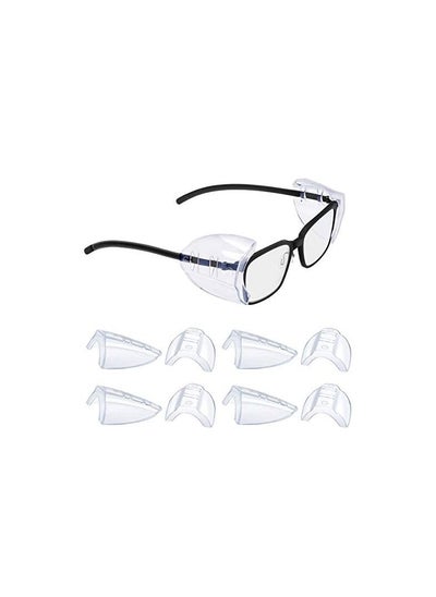 اشتري Side Shields for Eyeglasses Transparent Prescription Glasses, Safety For Glasses,Slip on Clear Shields,Fits Small to Medium Frames Protect(4 Pairs) في السعودية