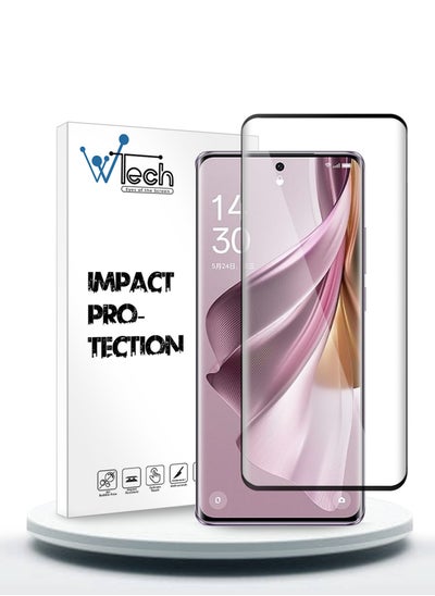 Buy Premium E2E Full Glue Full Cover Tempered Glass Screen Protector For Oppo Reno10 Pro+ / Oppo Reno10 Pro Plus 5G 2023 Clear/Black in UAE