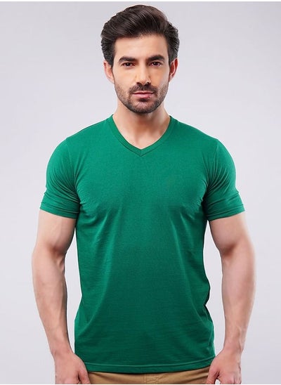 Buy Oxford Green V-Neck T-Shirt in UAE