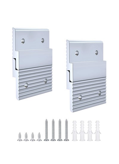 Buy 2 Pairs French Cleat Picture Hanger, Aluminum Z Hanger with Screws, 2 Inch Hidden Metal Mounting Brackets for Wall Mounting Photos, Mirrors, Shelves, Whiteboards, Cabinets, Artworks in Saudi Arabia