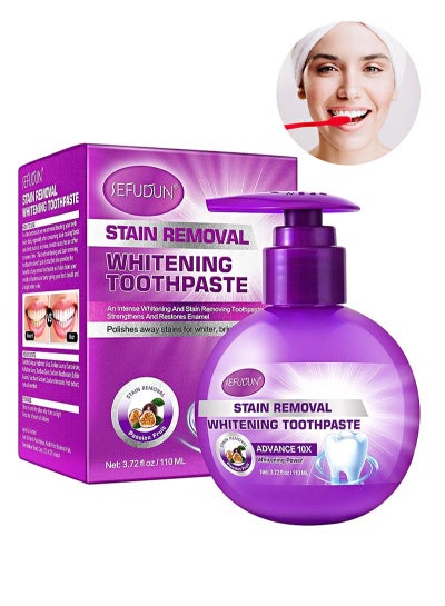 Buy Stain removal whitening toothpaste, Baking Soda Whitening Toothpaste, Fresh Breath Oral Care, Anti Bleeding Gums, Natural Fluoride Free Press Toothpaste (Blueberry Flavor 100ml) in Saudi Arabia