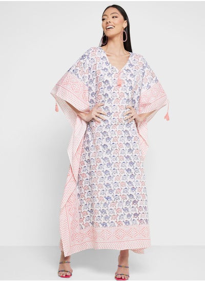 Buy Cape Sleeve Printed Kaftan in UAE