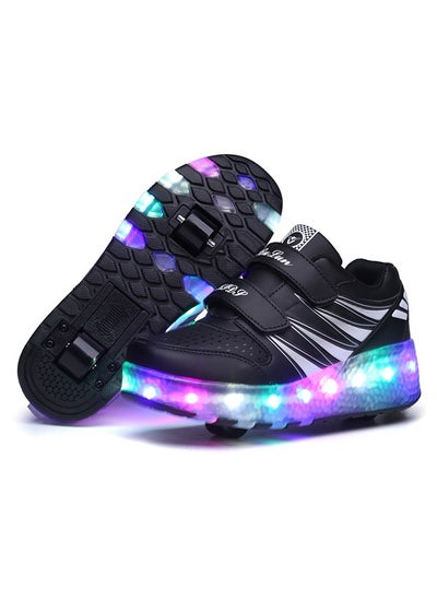 اشتري LED Flash Light Sneaker Skate Shoes with Wheels USB Charging Roller Skates Shoes في السعودية