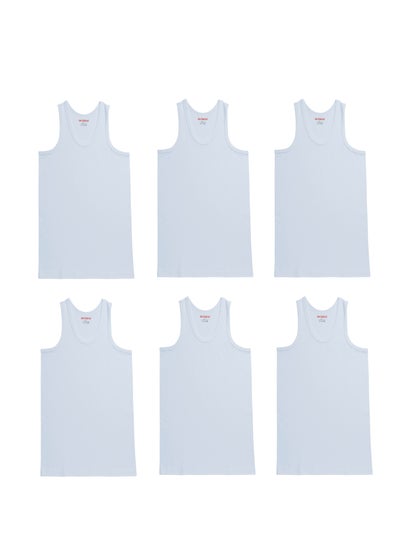 Buy John Gladstone Mens Inner Vest UN White pack of 6 in UAE