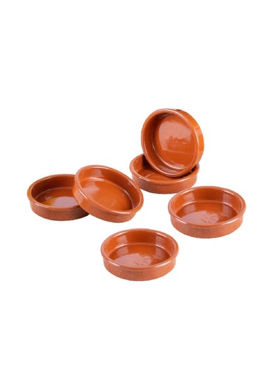 Buy 6-Piece Lead-Free Casserole Honey Terracotta 8 cm F-0108-6 in Saudi Arabia