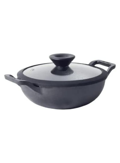 Meyer Pre Seasoned Cast Iron Kadai Iron Kadhai with Lid for Cooking and ...