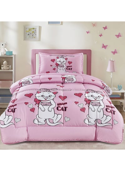 اشتري 3-Piece kids Medium Filling Comforter set Reversible Bed Set Single Size 160x210 cm for Boys & Girls في السعودية