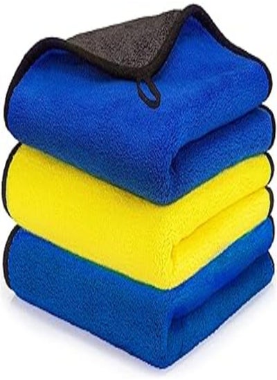 اشتري ROADPOWER Ultrasoft, Large, Thick and Quick Drying Car Microfiber Cleaning Towel Polishing Waxing Auto Detailing Towel Cloth 40X40CM (3 PACK) (Assorted Colors) في مصر