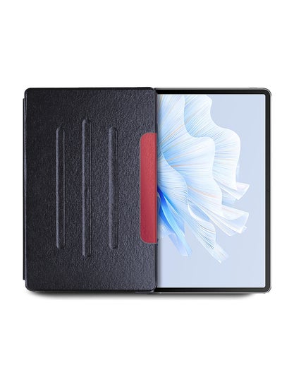 Buy Folio Flip PU Leather Trifold Stand Flip Case Cover For Huawei MatePad Air 4G 11.5 Inch 2023 Black/Red in Saudi Arabia