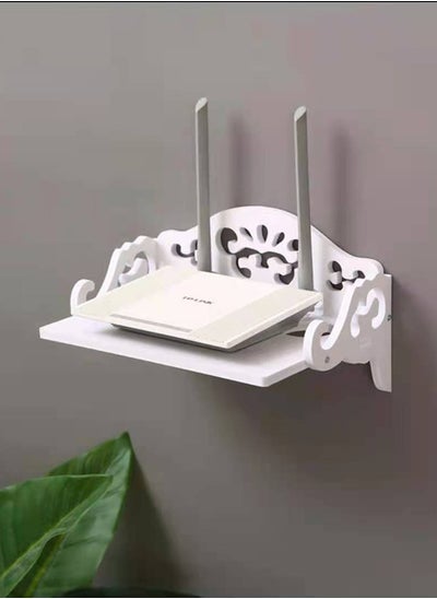 اشتري Wifi Router Shelf Wall Hanging Wifi Router Stand Wall Storage Organizer Wall Floating Shelf Holder Wall Mounted Top Hanging Wifi Router Shelf For Home Office في الامارات