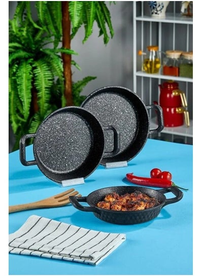 اشتري 18,20,22 Cm Granite pan 3Pcs set - Made in Turkey في الامارات