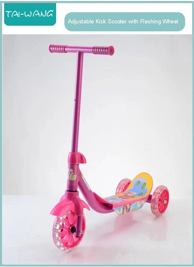 Buy Kids Folding Adjustable Kick Scooter with Heavy Bearing girls party with Wheel lights in UAE