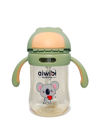 Buy Aiwibi Baby Feeding BPA-Free Bottles with Weighted Straw-300ML-Green in UAE