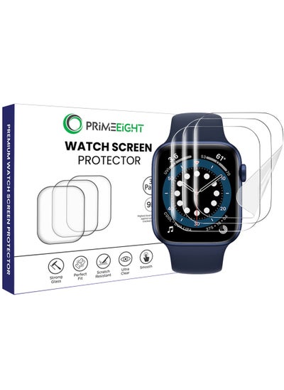 Buy [3 PCS] Apple Watch Series 7 and 8 Screen Protector 45 mm Ultra Thin Flexible TPU Clear Film Bubble Free And Scratch resistant. in Saudi Arabia