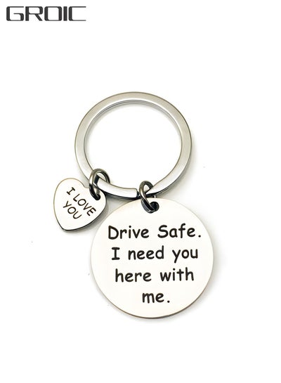 Buy Car Keychain Birthday Gifts for Boyfriend Husband Love Keychain Valentines Gifts for Wife Girlfriend Anniversary Present,''drive safe i need you here with me'' Key Chain in UAE